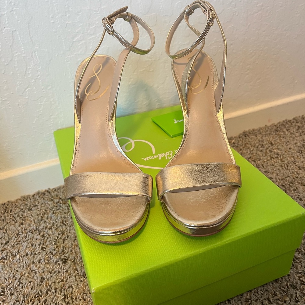 Sam Edelman Gold Metallic Jade Heels